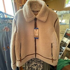 BearPaw Brown and Cream Fleece Jacket